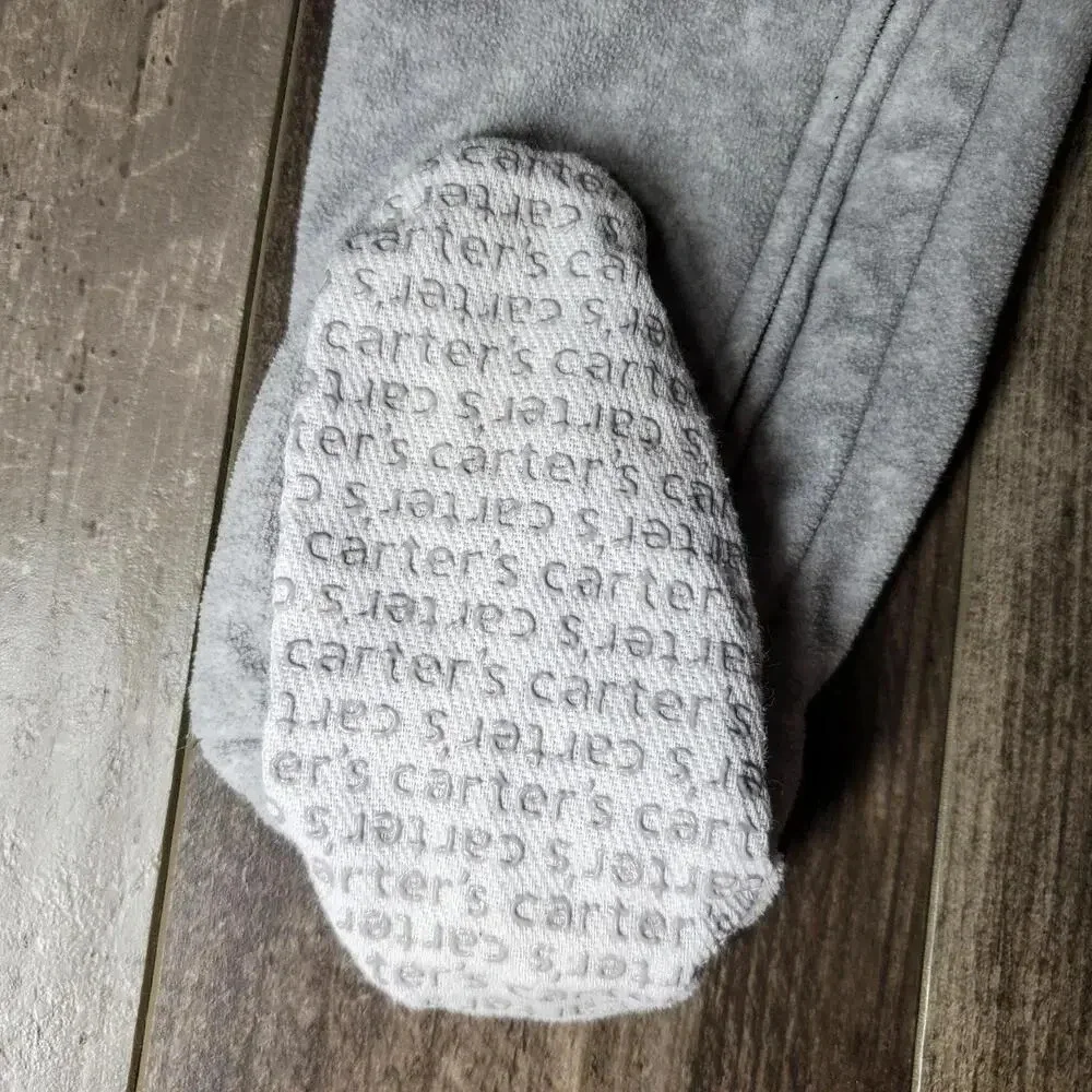 Carter's Toddler Girl Size 2T Gray and Pink Footed Fleece Sleeper Cat Face NWOT